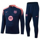 2025-26 Kids Barcelona royal blue Half Pull Training suit
