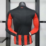 2526 Mens AC Milan  Player version red  home Long sleeve Jersey