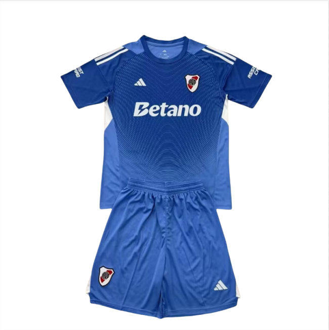 2025-26 Kids River Plate  goalkeeper blue  Soccer Jersey