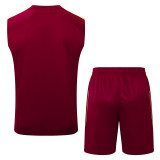 2025-26 Mens Arsenal maroon Retro version vest Training Short Suit