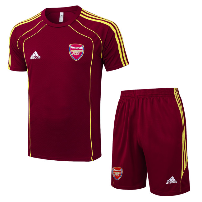2025-26 Mens Arsenal maroon Retro version Training Short Suit