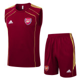 2025-26 Mens Arsenal maroon Retro version vest Training Short Suit