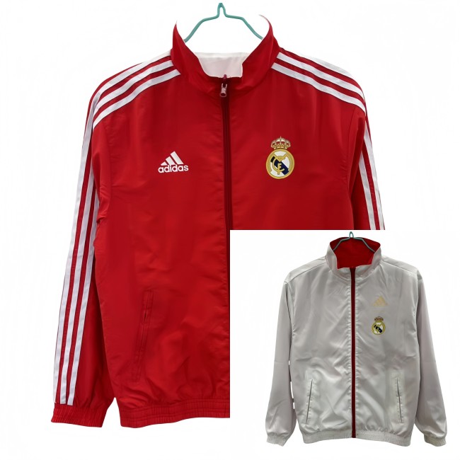 2025-26 Mens Real Madrid White Red Double sided windbreaker