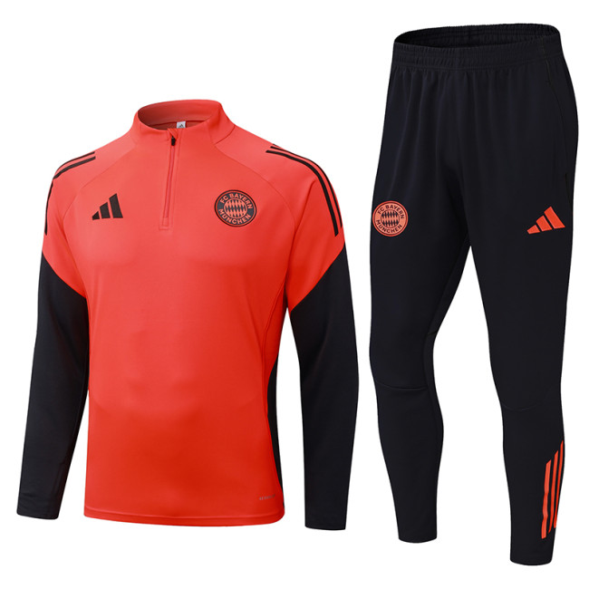 2025-26 Mens Bayern Munich half-pull Orange red Training suit