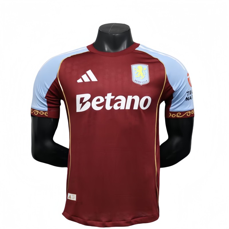 2025-26 Mens Aston Villa home Player red soccer Jersey