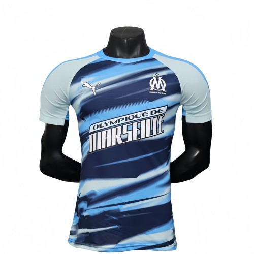 2025-26 Mens Marseille Player version Blue soccer jersey