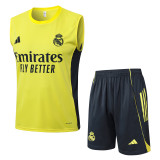 2025-26 Mens Real Madrid yellow vest Training Short Suit