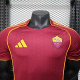 2025-26 Mens Roma home  Player Version red soccer Jersey