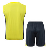 2025-26 Mens Real Madrid yellow vest Training Short Suit