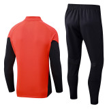 2025-26 Mens Bayern Munich half-pull Orange red Training suit