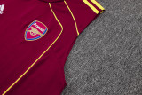 2025-26 Mens Arsenal maroon Retro version vest Training Short Suit