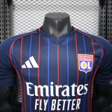 2025-26 Mens Lyon away blue Player version Soccer Jersey