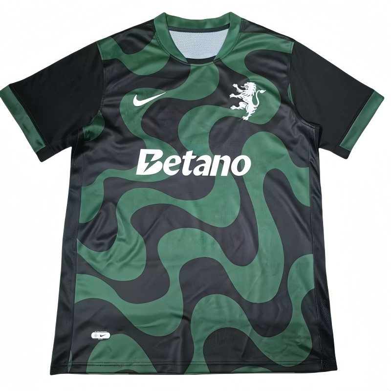 2025-26 Mens Lisbon away green black soccer Jersey