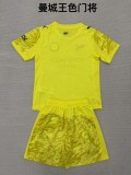 2025-26  Kids  Manchester City goalkeeper yellow soccer jersey