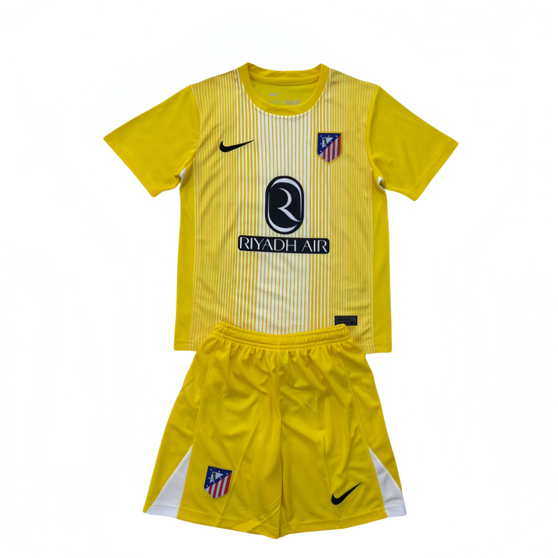 2025-26 Kids Atletico Madrid  Goalkeeper yellow soccer jersey