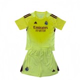 2025-26 Kids Real Madrid Goalkeeper yellow soccer Jersey