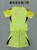 2025-26 Kids Real Madrid Goalkeeper yellow soccer Jersey