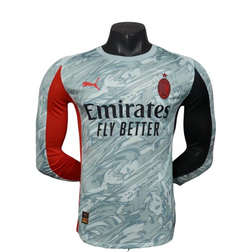 2025-26 Mens AC Milan Player version grey Long sleeve Jersey