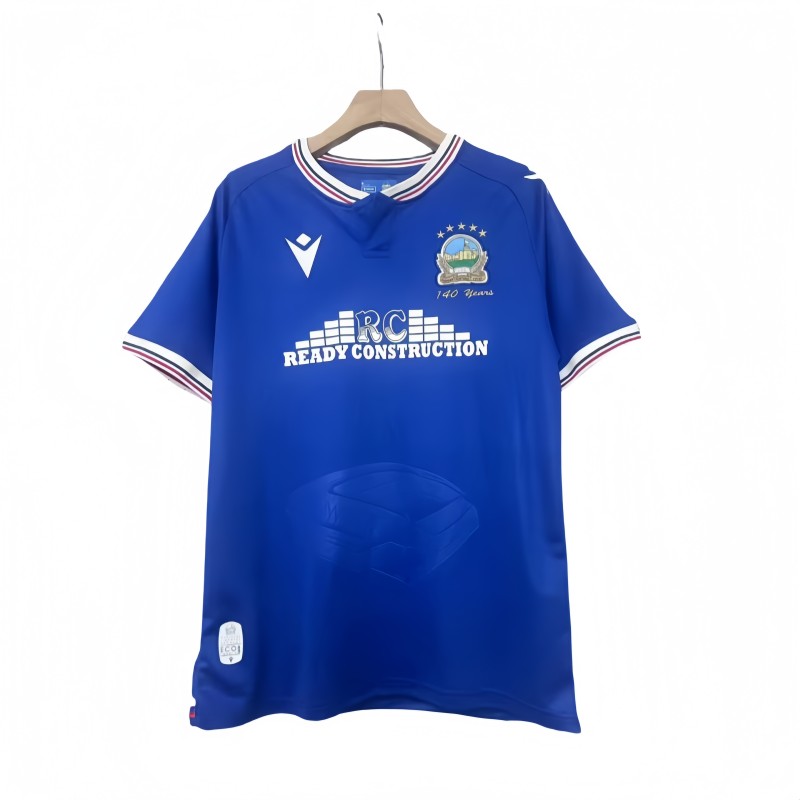 2025-26 Linfield FC 140th anniversary Home blue Soccer Jersey