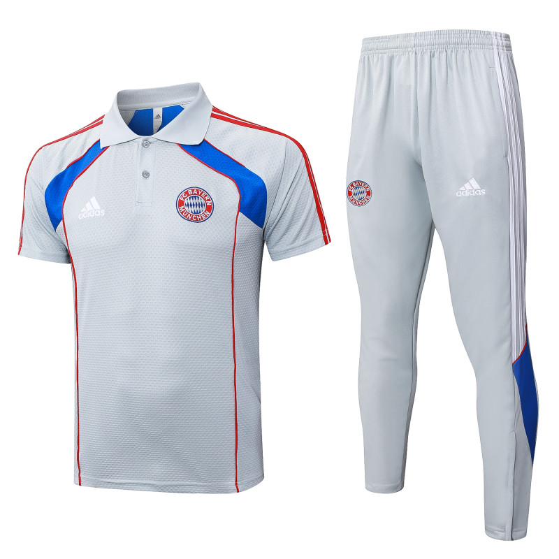 2025-26 Mens Bayern Munich grey  polo Training Suit