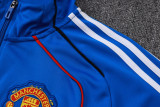 2025-26 Mens Manchester United Retro Colorful Blue Jacket  Training Suit