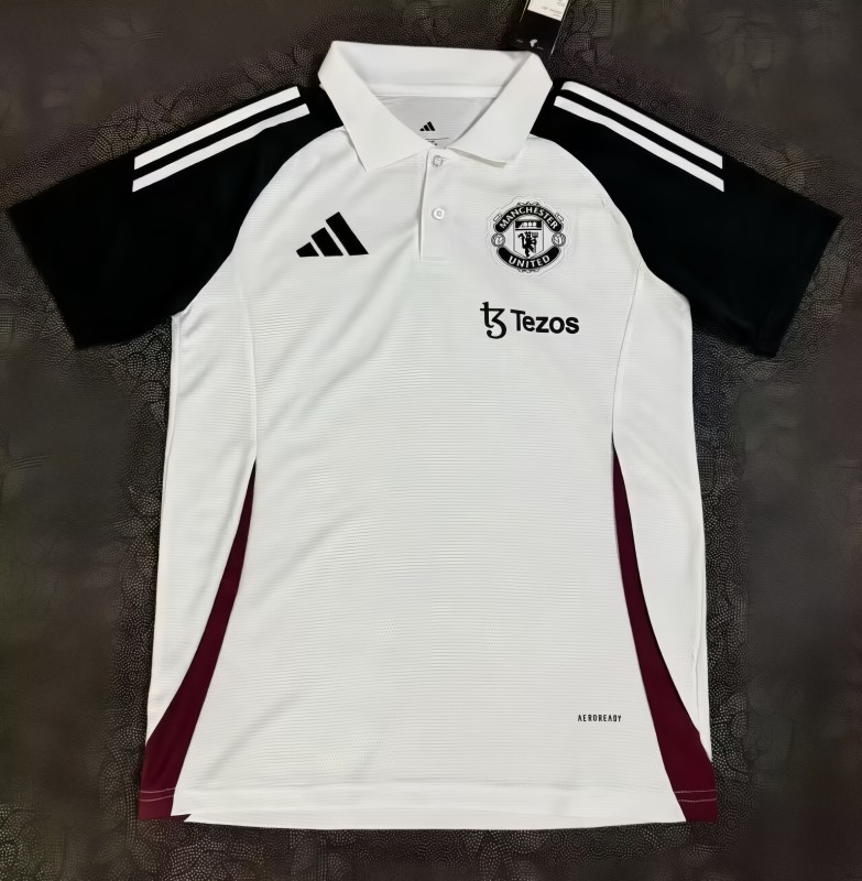 2025-26  Mens Manchester United polo white Soccer Jersey