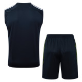 2025-26 Mens Real Madrid Blue vest Training Short Suit