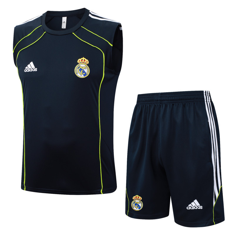 2025-26 Mens Real Madrid Blue vest Training Short Suit