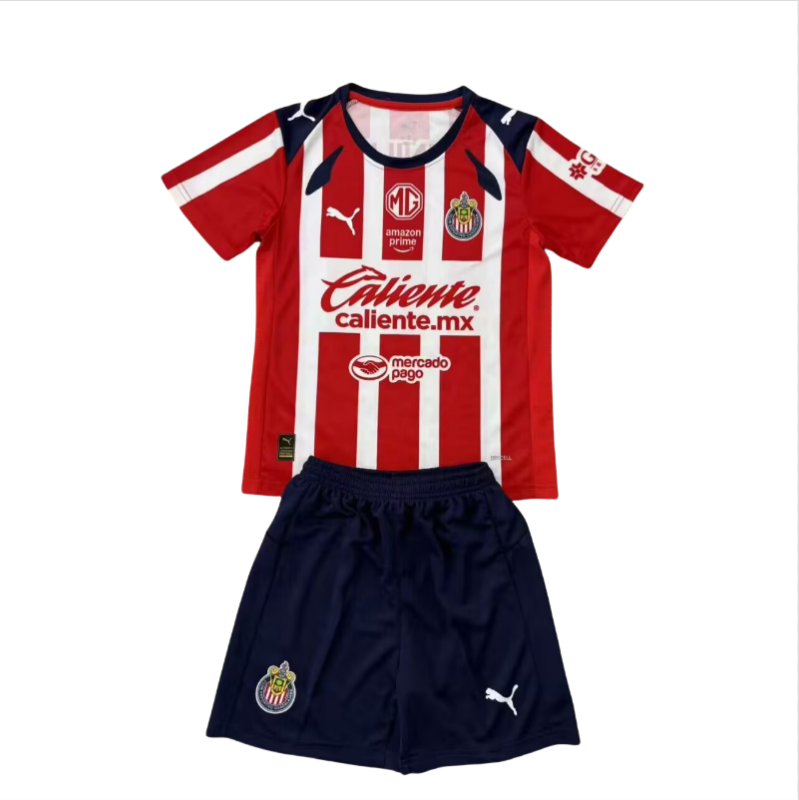 2025-26 Kids Chivas home red soccer jersey