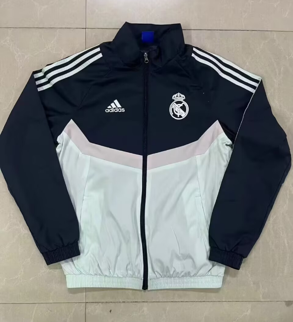 2025-26 Mens Real Madrid  Black and white  windbreaker
