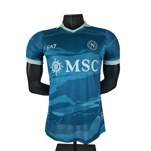 2025/26 Mens Napoli Third away  Player version blue soccer jersey
