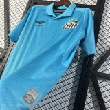 Mens Santos blue Third away soccer jersey 2526