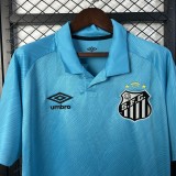 Mens Santos blue Third away soccer jersey 2526