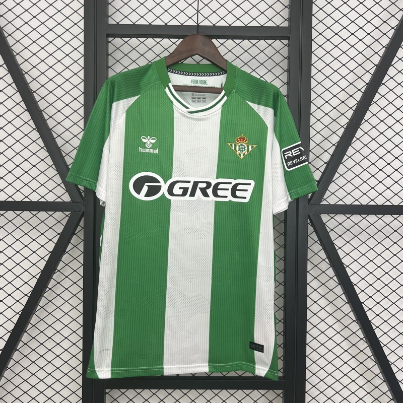 2025-26  Mens Real Betis home green  white Soccer Jersey