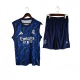 2025-26 Mens Real Madrid Blue vest Training Short Suit