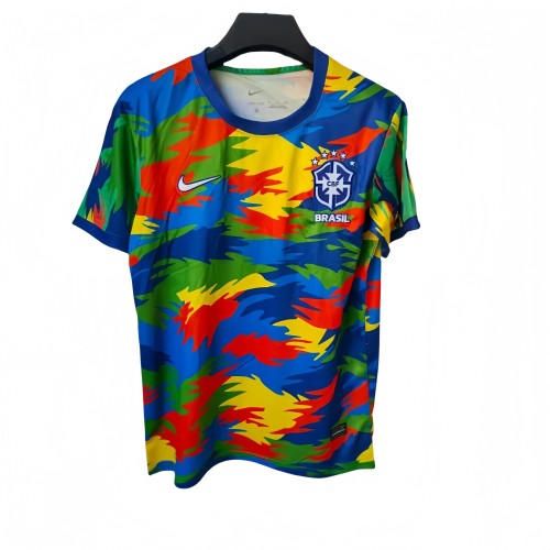 2025-26 Mens Brazil  Camouflage blue  soccer jersey