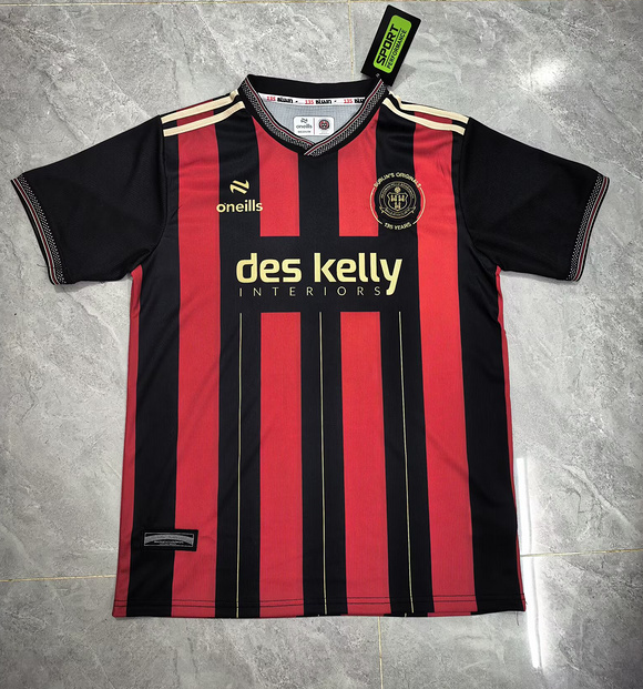 2025-26 Mens Bohemian home red black soccer jersey