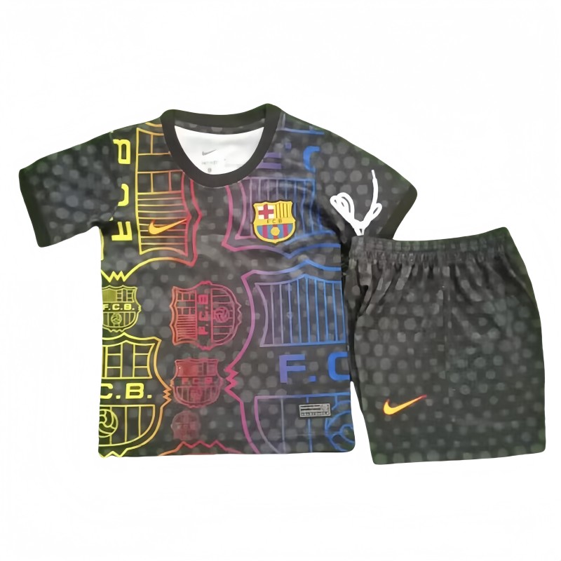 2025-26 Kids Barcelona  black soccer jersey