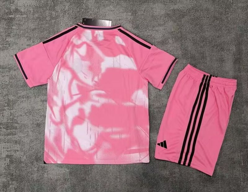 2025-26 Kids Real Madrid pink soccer Jersey