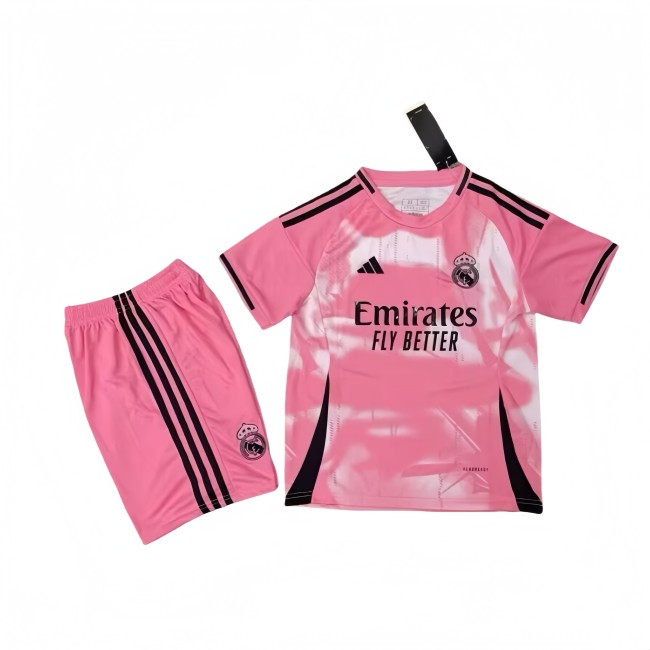 2025-26 Kids Real Madrid pink soccer Jersey