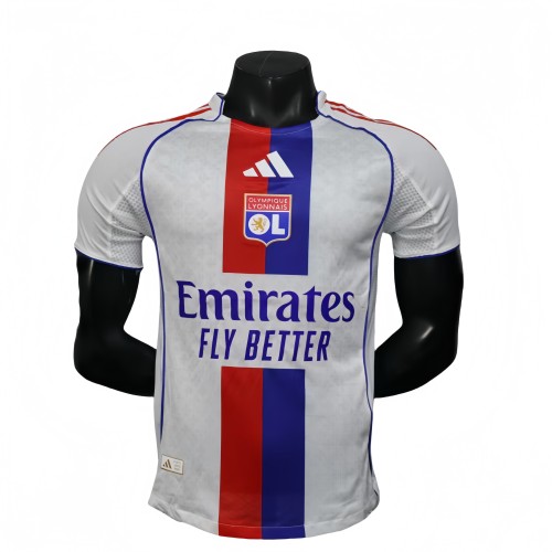 2025-26 Mens Lyon home white  Player version Soccer Jersey