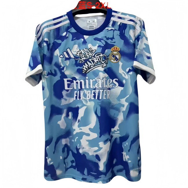 2025-26 Mens Real Madrid Special edition blue soccer Jerseys