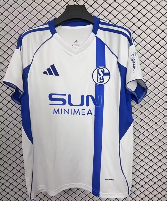 2025-26 Mens Schalke 04  away white  Fans Soccer Jersey