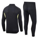 2025-26 Mens Real  Madrid black  Half-pull Training Suit