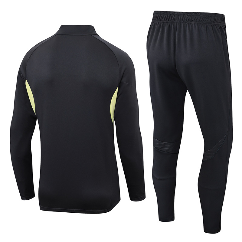2025-26 Mens Real  Madrid black  Half-pull Training Suit