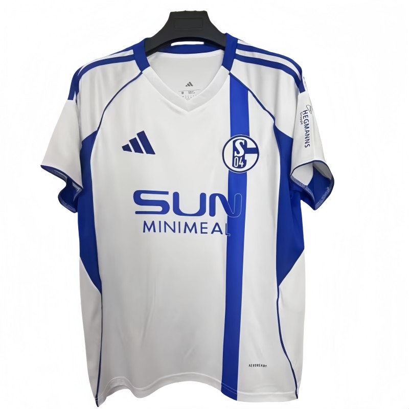 2025-26 Mens Schalke 04  away white  Fans Soccer Jersey