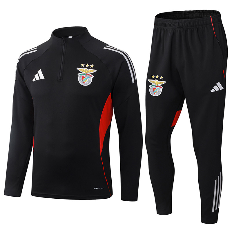 2025-26 Mens Benfica black half-pull Training suit