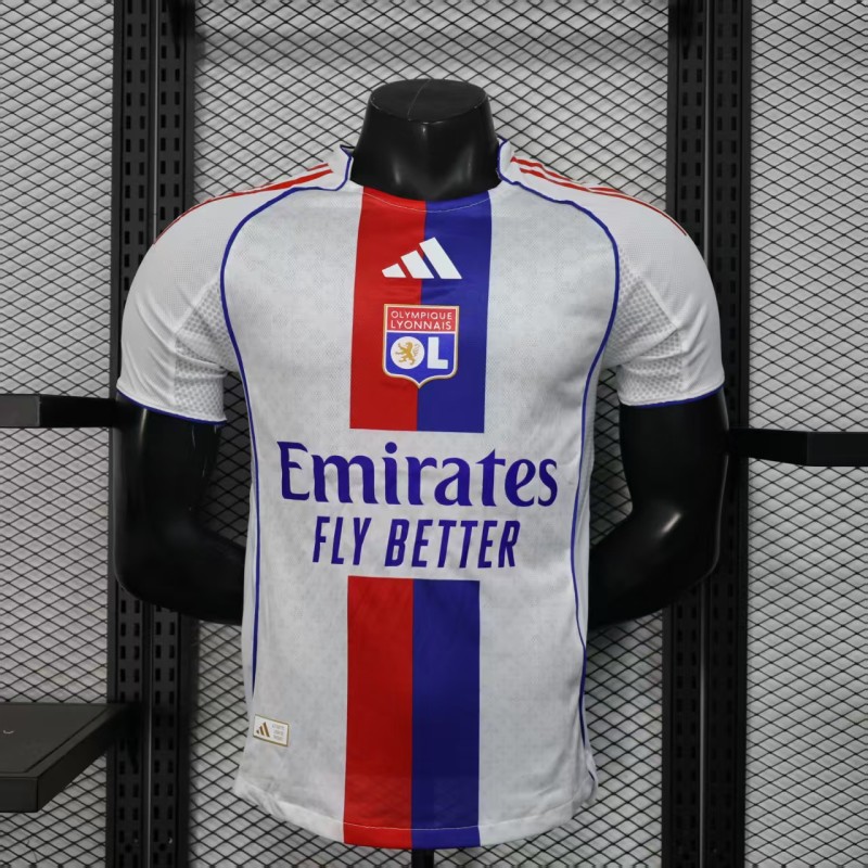 2025-26 Mens Lyon home white  Player version Soccer Jersey