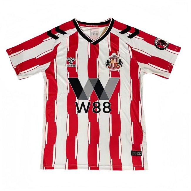 2025-26 Mens Sunderland home Red and white Fans Soccer Jersey