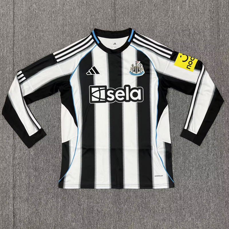 2025-26 Mens Newcastle home black white  Long Sleeve Jersey
